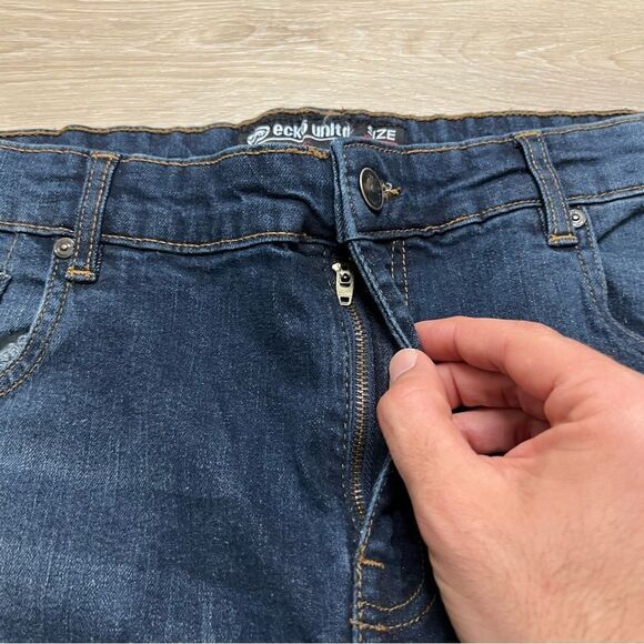 Ecko Unltd Men's Skinny Fit Denim Jeans Size 38 x 32 Distressed Moto - Picture 8 of 15